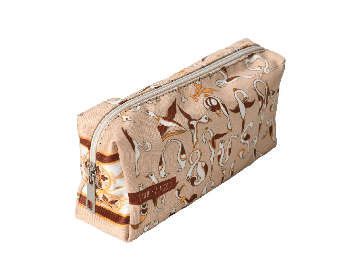 Մաշտոցյան զարդ ոսկեգույն մեծ կոսմետիկ  պայուսակ